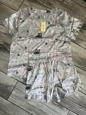 Ekouaer Silk Pajamas for Women Satin Pajama Set 2 Pieces Short Sleeve Pjs Cat