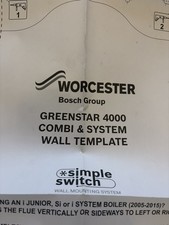 Worcester Bosch  Greenstar 4000 Combi  System Boiler Wall Template