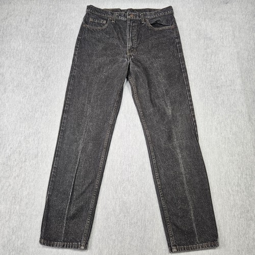 Vintage Levis 505 Jeansy Męskie 36x32 Czarne Made USA Regular Fit Denim lata 90.