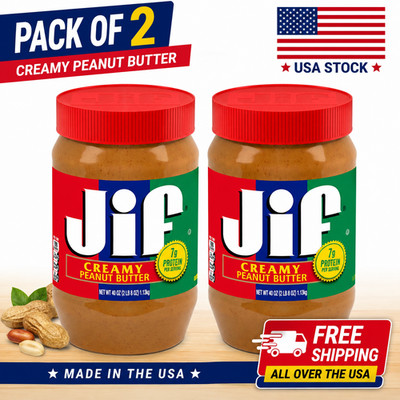 Jif Creamy Peanut Butter, 40 oz. Jars, 2 Pack