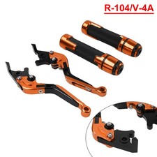 Orange Extendable Brake Clutch Lever Handlebar Grip Set For Yamaha YZF R1 R6S