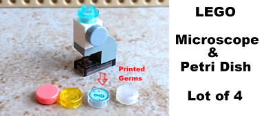 LEGO Microscope School Science Lab Gear Silver Lot of 4 Slides Biology Hospital