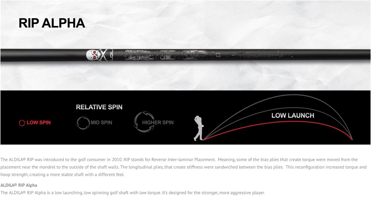 BRAND NEW ALDILA RIP ALPHA 70 STIFF .335 DRIVER SHAFT 335 S