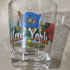 New York shot glass - The Empire State- all around design, Colorful , NWOT