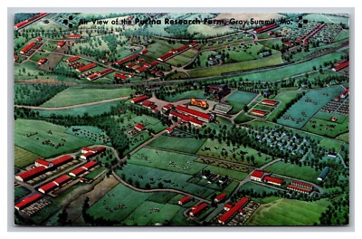 Gray Summit MO Missouri Purina Research Farm Air Aerial View Chrome Postcard