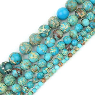 Natural Gemstone Beads Round Jewelry Making Strand Healing 4mm 6mm 8mm 10mm 12mm