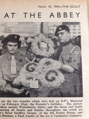 Ephemera 1954 Picture Boy Scouts Geoffrey Cooper Purley Sheila Dorman Upminster