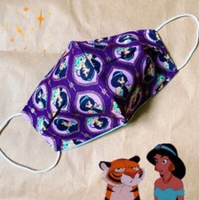 Handmade Disney Jasmine Princess Aladdin Cotton Fabric Face Mask