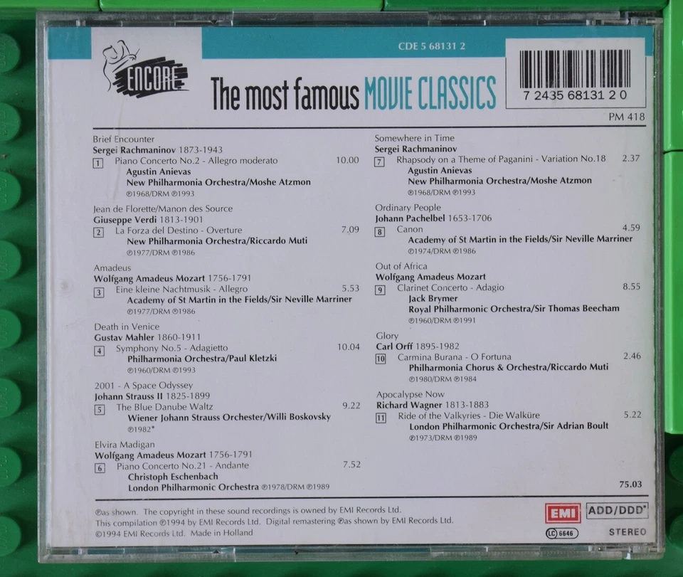 Various - The most famous Movie Classics - EMI Encore - CD - Bild 2 von 4