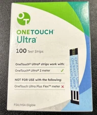 1 x Onetouch Ultra 100ct Test Strips-Exp 1/2026+ Cosmetic Imperfections.