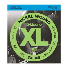 D'Addario EXL165 XL Nickel Bass Guitar Custom Light 45-105 Long Scale Strings