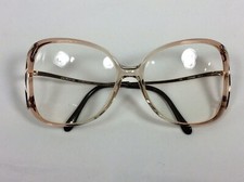 Vintage Luxottica Eyeglasses Dorothy Avant-garde Italy - Cognac / Rose Colored