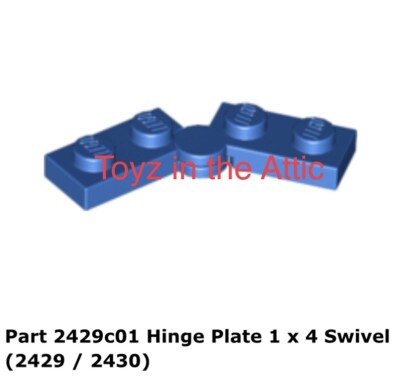 Lego 1x 2429c01 Blue Hinge Plate 1 x 4 Swivel (2429 / 2430) 10497