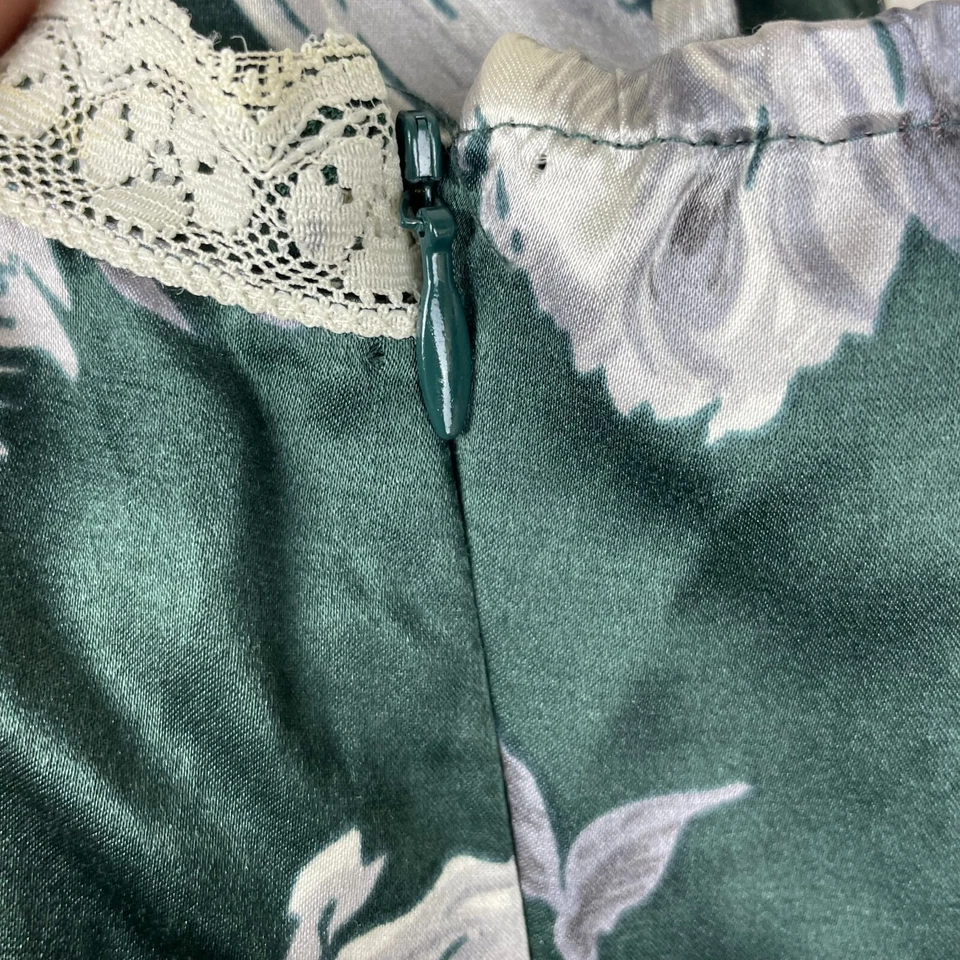 Ограниченный Y2K Fairycore камзол верхний зеленый серый шелк хлопок размер M - Изображение 3 из 4