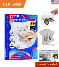 Premium DTF Transfer Film 13"x19" - A3 plus Hot/Cold Peel 100 Sheets Matte Cl...