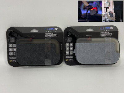 ReadyGo Lumis Bike Bag + Rear Light Set (Black /Grey)