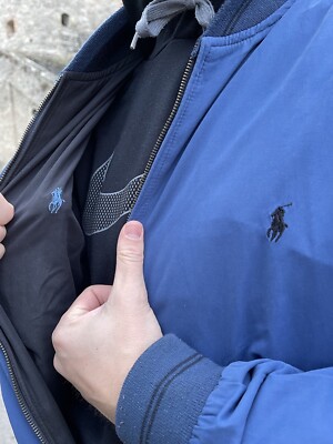 Vintage 00s Polo ralph Lauren Jacket Blue/black Two Side | eBay