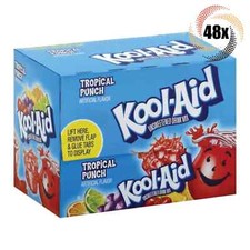 Full Box 48x Packets Kool-Aid Tropical Punch Soft Drink Mix  Caffeine Free 