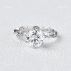 Moissanite Ring Cubic Zirconia Women Ring 925 Sterling Silver 5Mm Round Shape