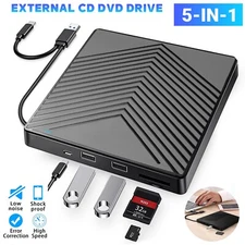 External CD DVD Drive USB 3.0 Writer Burner Player For Laptop PC Windows 11/10