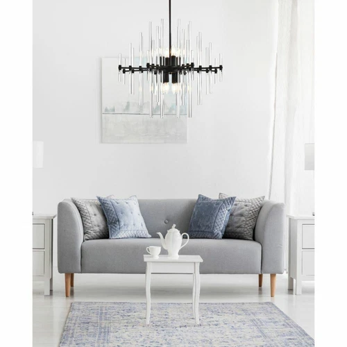 Foyer Living Dining Room Kitchen Island Sputnik Glass Chandelier 8 Light Fixture - Picture 2 of 9