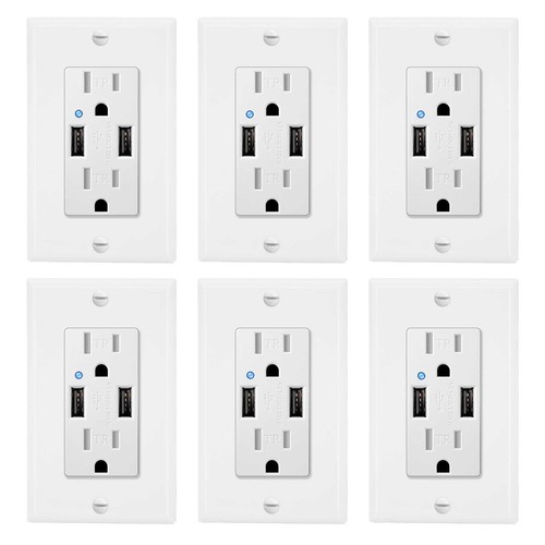 4.2A USB Wall Outlet Charger Duplex Receptacle Tamper Resistant TR Power Socket - Picture 18 of 23