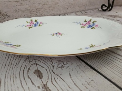Wawel China Rose Garden Piatto Orlo Oro Made in Poland Vintage Ovale 13X9 - Foto 12 di 12