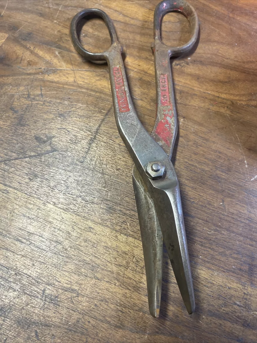 Large Vintage LAKESIDE Sheet Metal Tin Snips Scissors 10