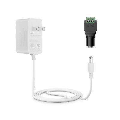 12V 1A Power Supply Adapter 10ft Cord 12W DC Power Cable to 110-240V AC Adapt...