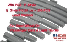 250 Pcs Lead CLIP-ON WHEEL WEIGHT BALANCE 0.25 oz P Style for Steel Wheel