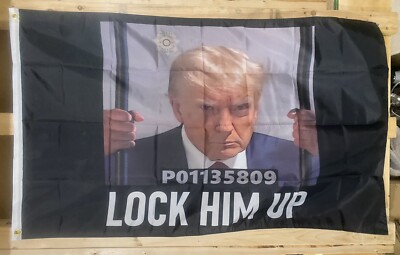 Liberal Flag FREE SHIP Biden Lock Him Up Donald Trump For Prison USA Sign 3x5 