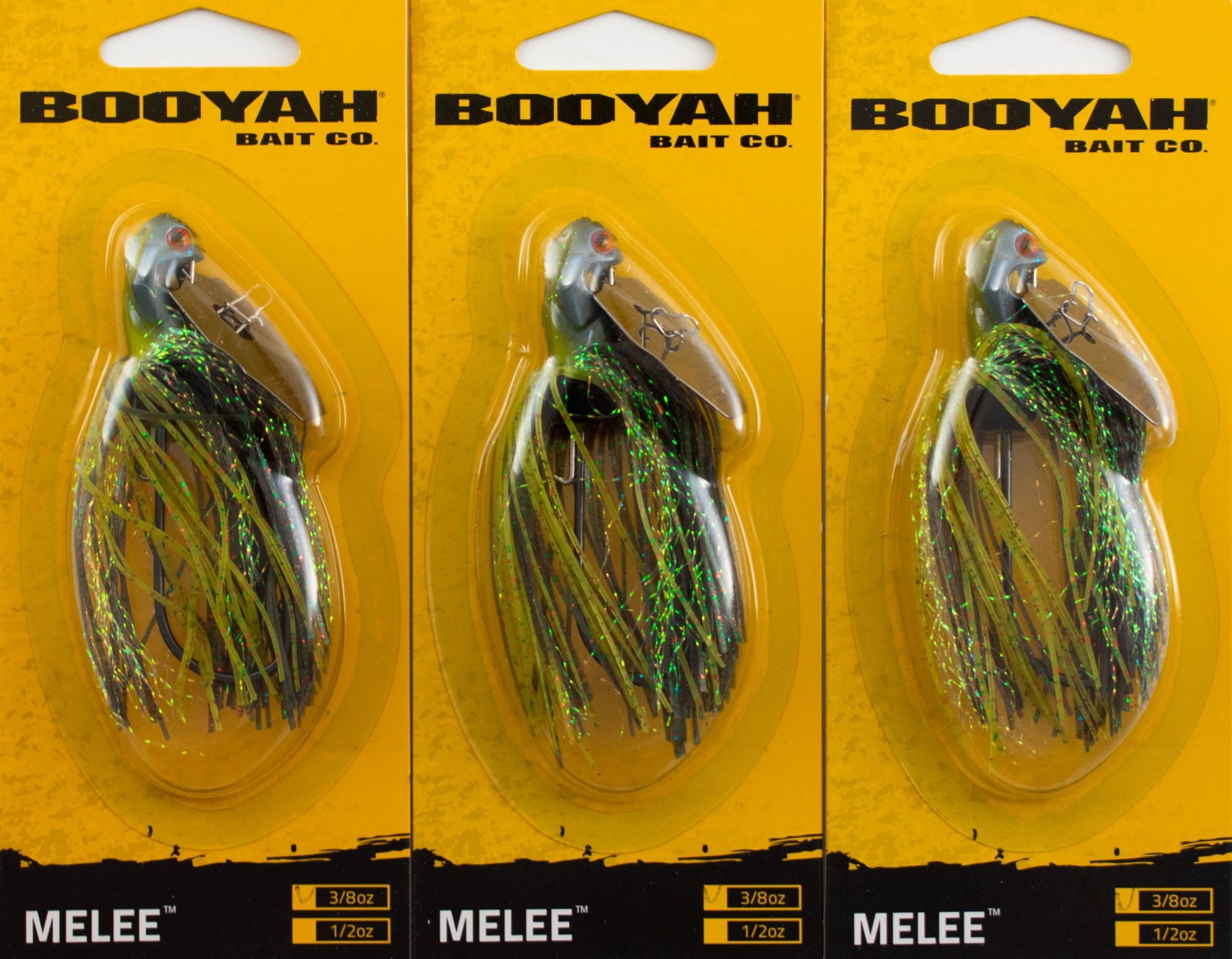 (LOT OF 3) BOOYAH MELEE BLADED JIG 3/8OZ BYMLE3875 SUMMER GILL CR2341