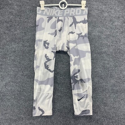 Nike Pro Pants Womens Medium Gray Camo Running Leggings