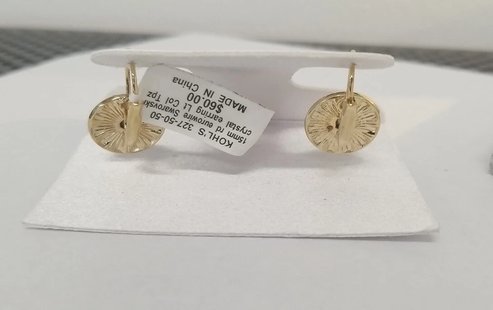 Iluminaire Hecho con Elementos de Swarovski Pendientes de Cristal Chapados en Oro - NUEVO $60 Foto 4 de 4