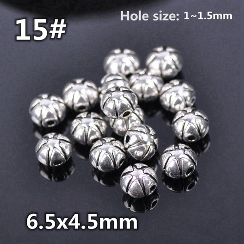 50pcs Tibetan Silver Color Metal Alloy Loose Spacer Beads Lot For Jewelry Making - Bild 25 von 59