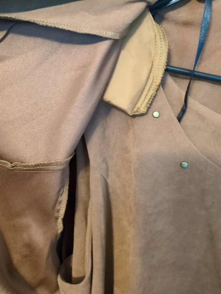 Винтажный 90-х R & K искусственной замши коричневый блейзер кардиган комплект 2 изделия 26 Вт плюс карьера - Изображение 3 из 4