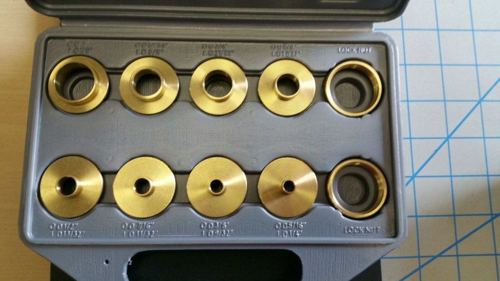 10 Piece Brass Router Bushing Set With Case eBay