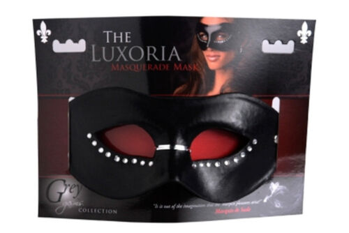 The Luxoria Masquerade Mask Vegan Leather and Crystal Shades of Grey Design - Picture 3 of 3