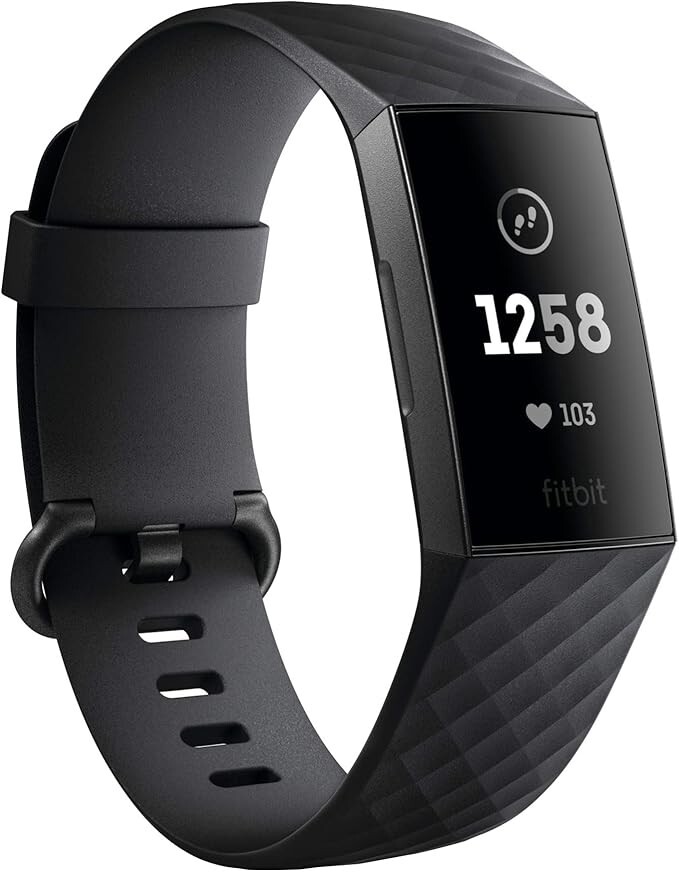 Fitbit Charge 3 Fitness Activity Tracker Heart Rate FB409 Small Large Band Black