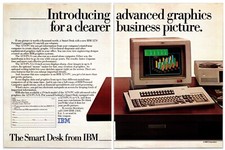 Original 1984 IBM Smart Desk Computer - 2 Page Print Ad 16x11 Advertisement
