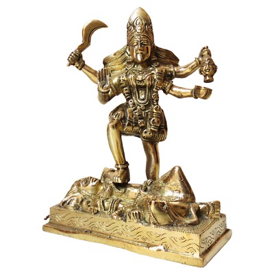 Handicraft Brass Kalika Devi Goddess Idol 9 Inch Hindu Statue Home Temple Diwali