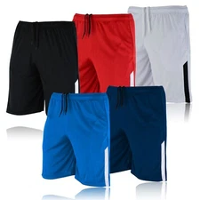 Mens Shorts Football Running Jogging Gym Sports Breathable Fitness Quick Dry