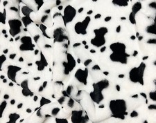 Cow Print Short Pile Super Soft Faux Fur Fabric 58" Wide