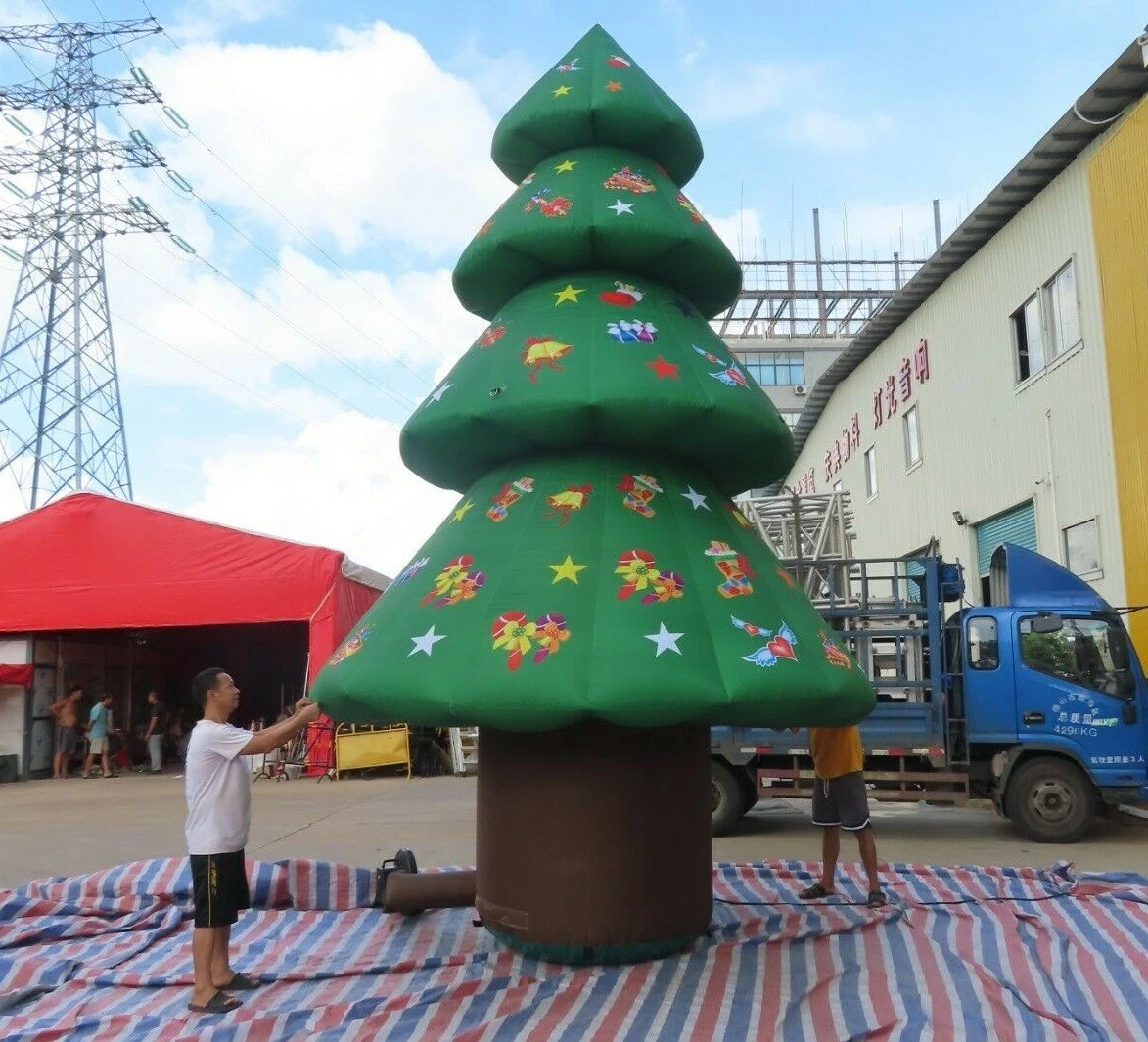 20FT Inflatable Christmas Tree Xmas Holiday Decoration W Fan In Stock in U.S