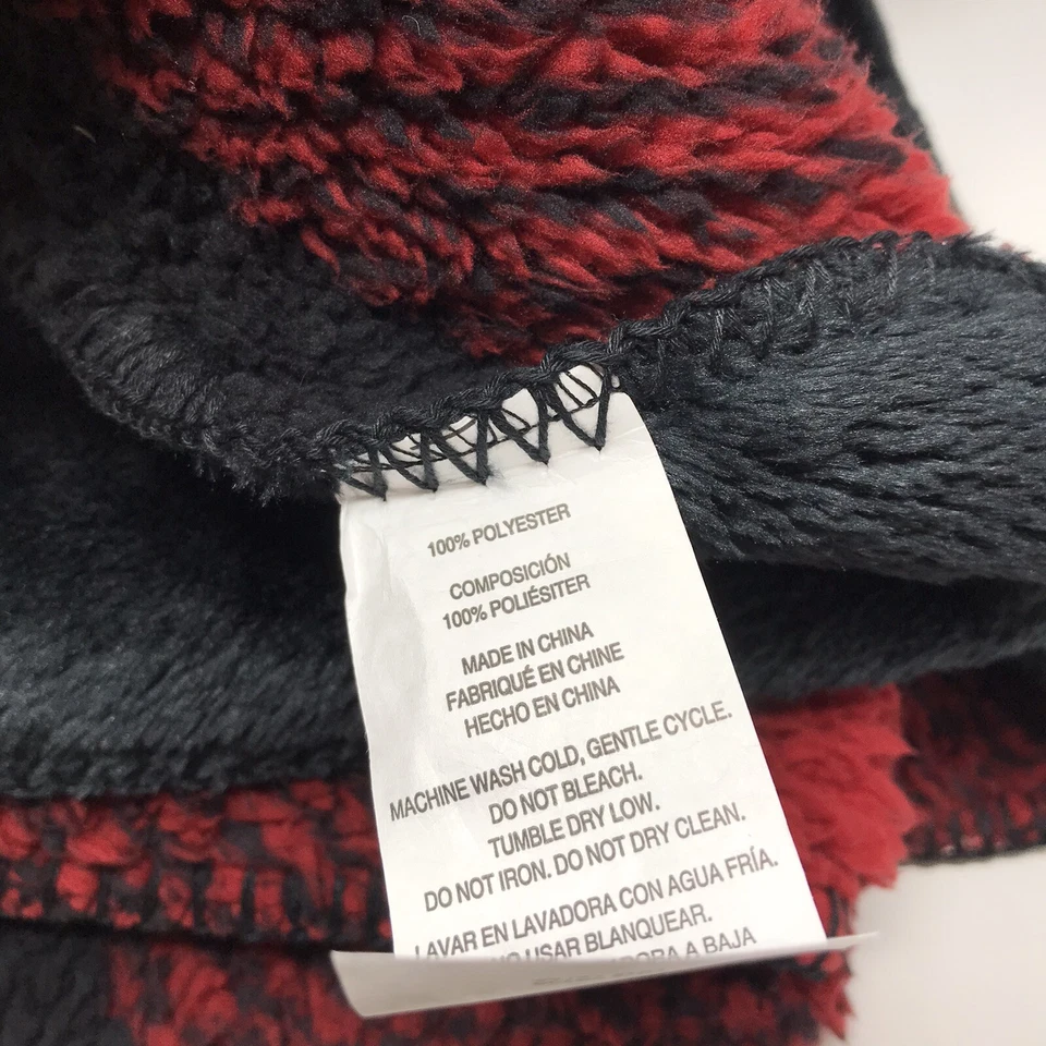 Pendleton 50” X 70” Plaid Reversible Sherpa Fleece Throw Blanket Red & Black - Image 4 of 4