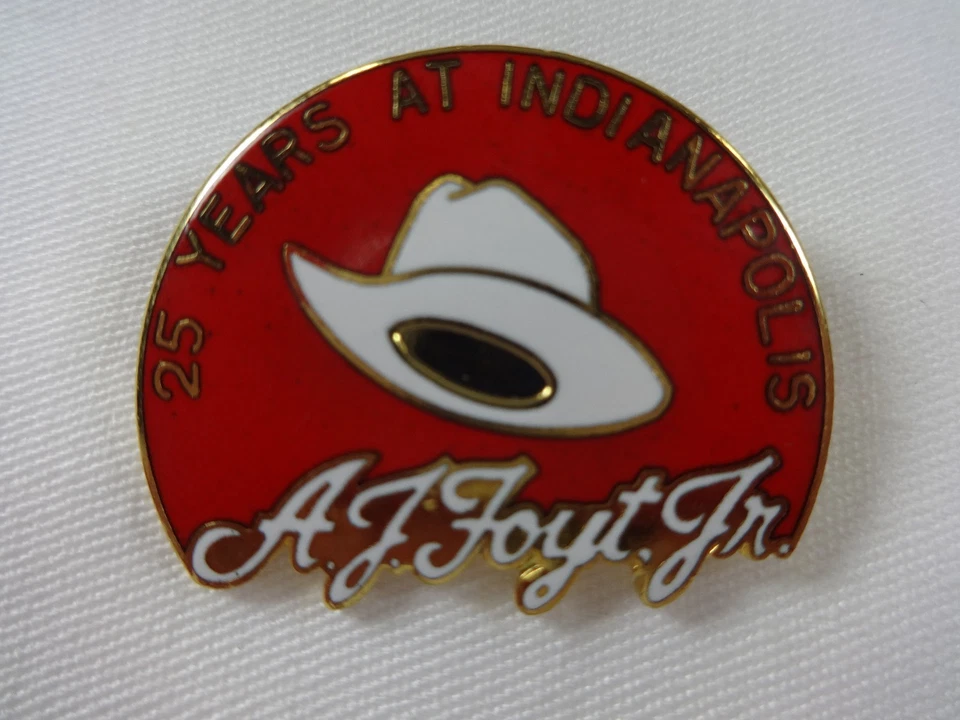 A. J. Foyt 25 Years AT Indianapolis 500 Collector Lapel Pin Hat - Image 4 of 4