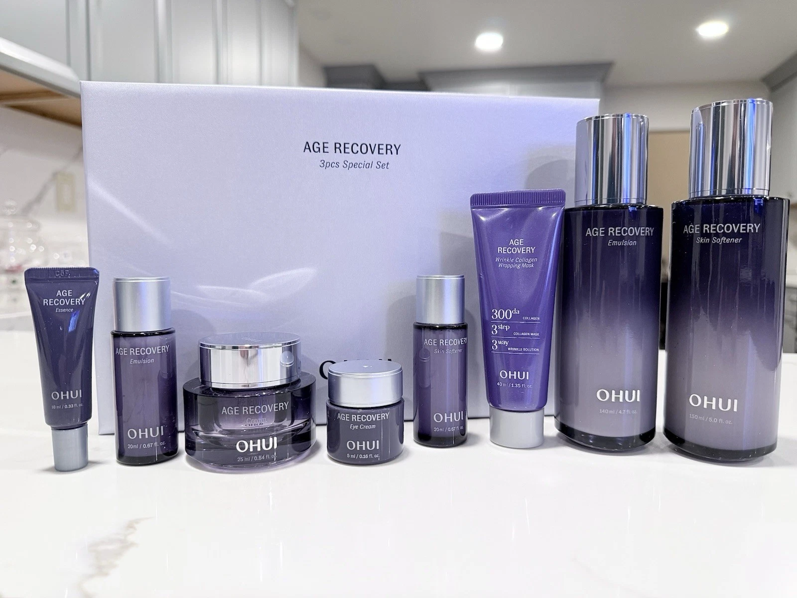 O HUI Age Recovery 3pcs Special Set 8 Items Firming Anti Wrinkle K-Beauty