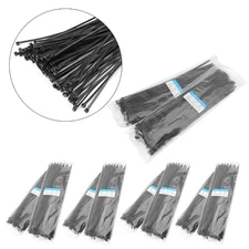 1000 PCS Pack 12" inch Black Network Cable Cord Wire Tie Strap 60 Lbs Zip Nylon