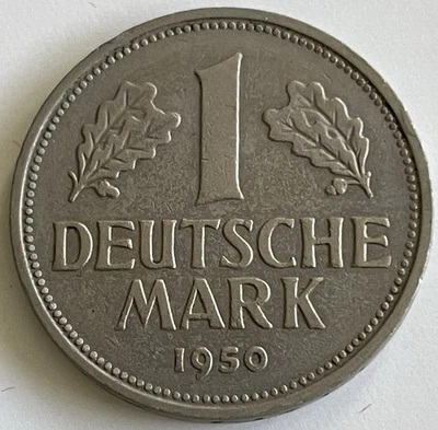 BRD Germany 1 DM Deutsche Mark 1950 G f. stgl AU - Bild 1 von 2