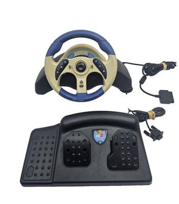 Mad Catz MC2 MicroCon Racing Wheel and Pedals PS2 PlayStation 2 Controller